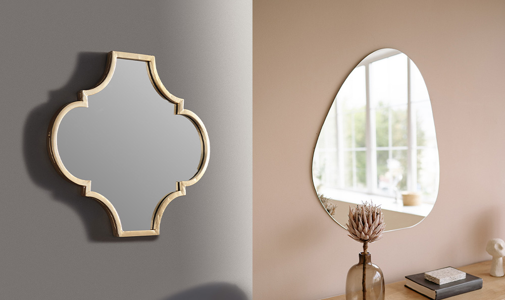 Miroirs de style organique et bordure doré